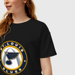 Женская футболка хлопок Oversize St. Louis Blues alt - фото 2