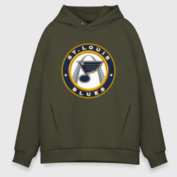 St. Louis Blues alt – Мужское худи Oversize хлопок с принтом купить со скидкой в -21%