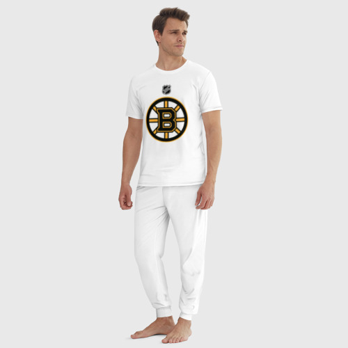 Мужская пижама хлопок Boston Bruins NHL, цвет белый - фото 5