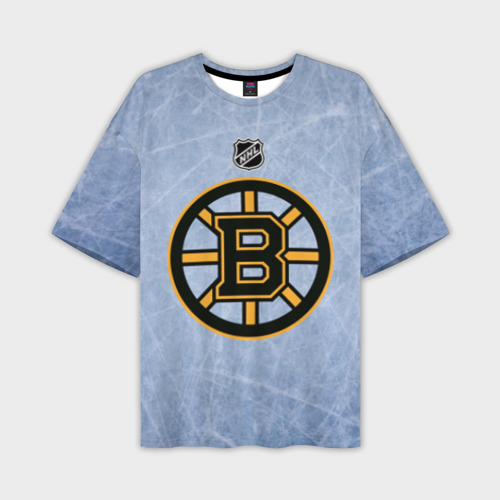 Мужская футболка оверсайз с принтом Boston Bruins, вид спереди №1