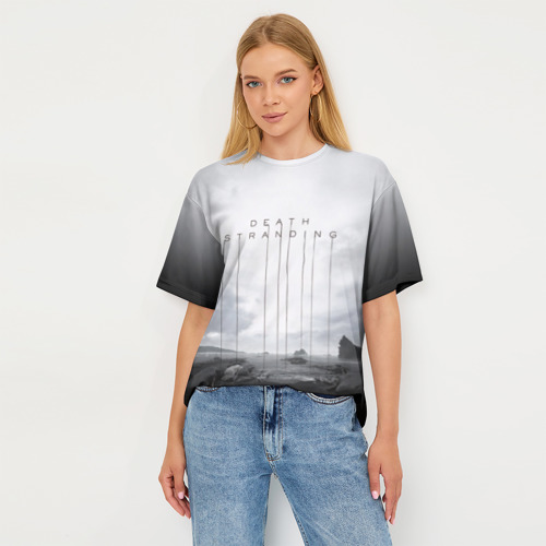 Женская футболка oversize 3D Death Stranding, цвет 3D печать - фото 5