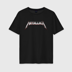 Женская футболка хлопок Oversize Metallica metal logo