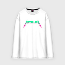 Женский лонгслив oversize хлопок Metallica neon Металлика неон