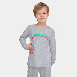 Детская пижама с лонгсливом хлопок Metallica neon Металлика неон - фото 2