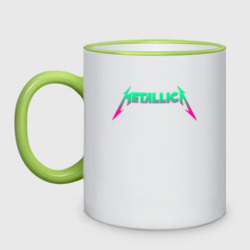 Кружка двухцветная Metallica neon Металлика неон