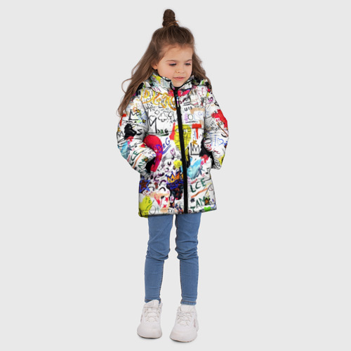 Зимняя куртка для девочек 3D DG paint, цвет светло-серый - фото 5
