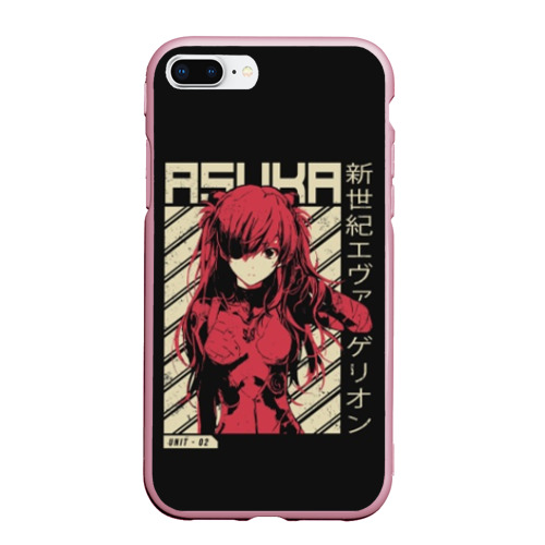 Чехол для iPhone 7Plus/8 Plus матовый Evangelion Asuka, цвет розовый