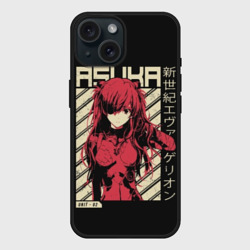 Чехол силиконовый для Apple iPhone 15 матовый Evangelion Asuka