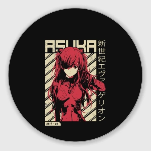 Круглый коврик для мышки Evangelion Asuka