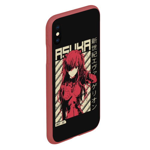 Чехол для iPhone XS Max матовый Evangelion Asuka, цвет красный - фото 3