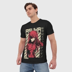 Мужская футболка 3D Evangelion Asuka - фото 2