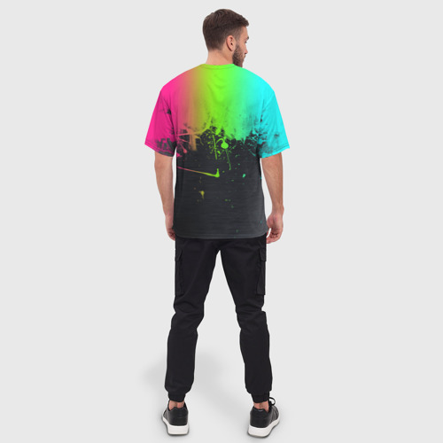 Мужская футболка oversize 3D Фосфор, цвет 3D печать - фото 4