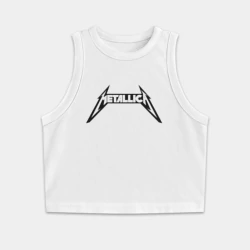 Женская укороченная майка-топ хлопок Metallica