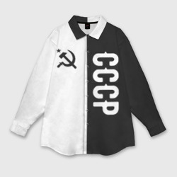 Женская рубашка oversize 3D СССР Black&White