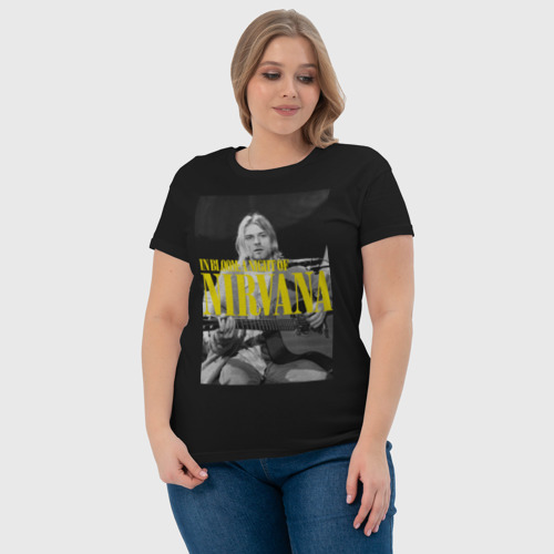 Женская футболка хлопок Курт Кобейн, цвет черный - фото 6