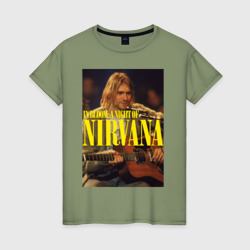 Женская футболка хлопок Kurt Cobain In Bloom