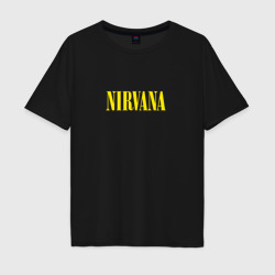 Мужская футболка хлопок Oversize Nirvana Нирвана Логотип