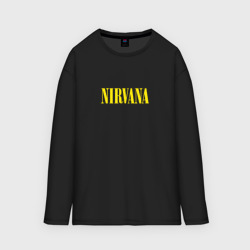 Мужской лонгслив oversize хлопок Nirvana Нирвана Логотип