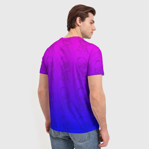 Мужская футболка 3D Уставший Гомер, цвет 3D печать - фото 4