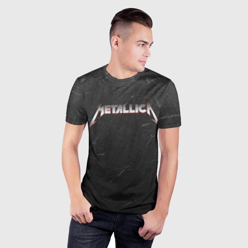 Мужская футболка 3D Slim с принтом METALLICA, фото на моделе #1