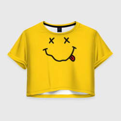 Женская футболка Crop-top 3D Nirvana smile