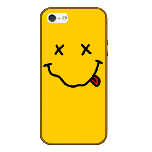Чехол для iPhone 5/5S матовый Nirvana smile, цвет коричневый