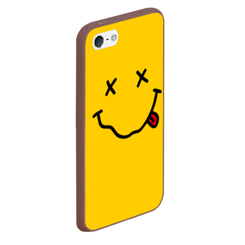 Чехол для iPhone 5/5S матовый Nirvana smile, цвет коричневый - фото 3