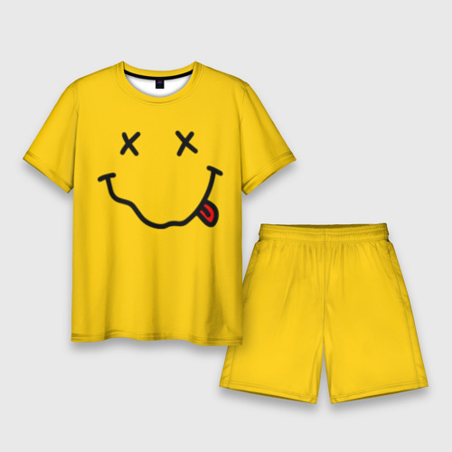 Мужской костюм с шортами 3D Nirvana smile, цвет 3D печать