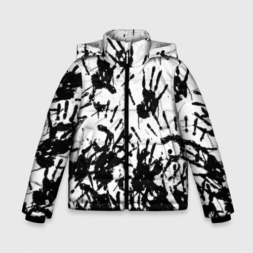 Зимняя куртка для мальчиков 3D Отпечатки - Death Stranding, цвет светло-серый