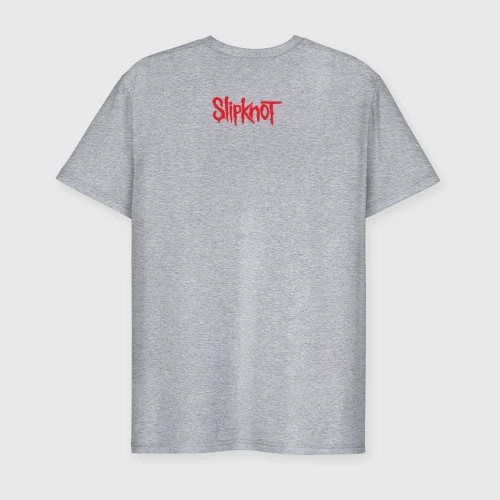 Мужская футболка хлопок Slim с принтом Slipknot, вид сзади #1