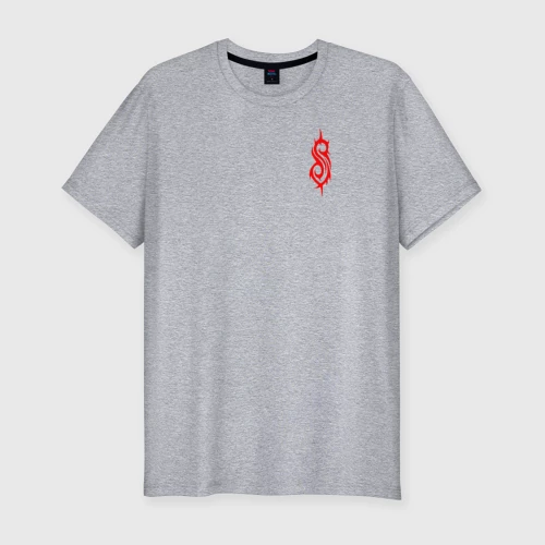 Мужская футболка хлопок Slim с принтом Slipknot, вид спереди #2