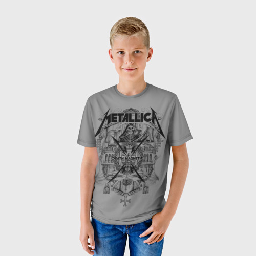 Детская футболка 3D с принтом Metallica, фото на моделе #1