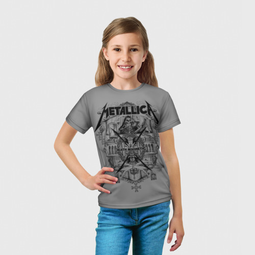 Детская футболка 3D с принтом Metallica, вид сбоку #3