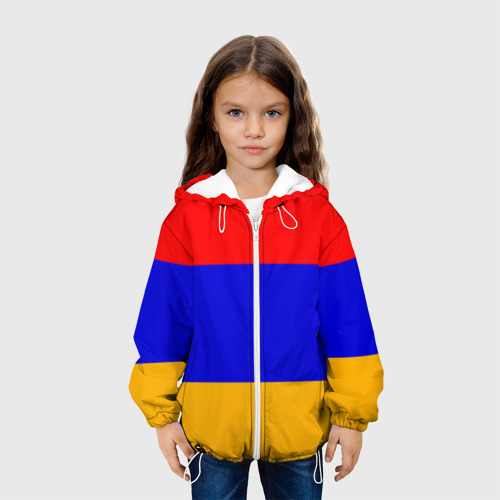 Детская куртка 3D Армения. Флаг, цвет белый - фото 4
