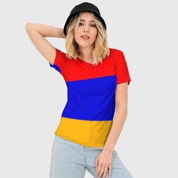 Женская футболка 3D Slim Армения. Флаг - фото 2