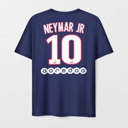 Футболка с принтом Neymar Home 19-20 для женщины, вид сзади №1. Цвет основы: белый