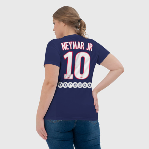 Женская футболка 3D с принтом Neymar Home 19-20, вид сзади #2
