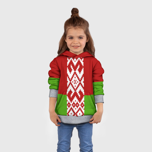 Детская толстовка 3D Беларусь флаг, цвет меланж - фото 4