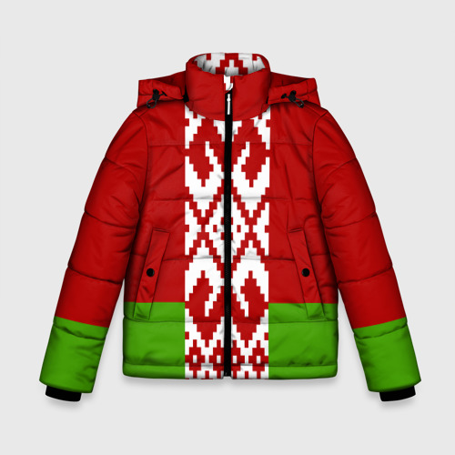 Зимняя куртка для мальчиков 3D Беларусь флаг, цвет черный