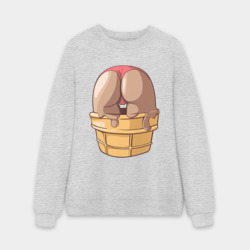 Мужской свитшот oversize без начеса хлопок Ice cream butt