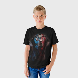 Детская футболка 3D Чёрный лабрадор - фото 2