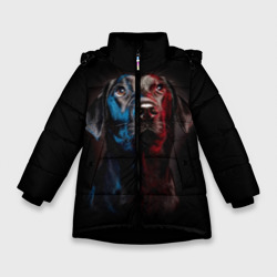 Зимняя куртка для девочек 3D Чёрный лабрадор