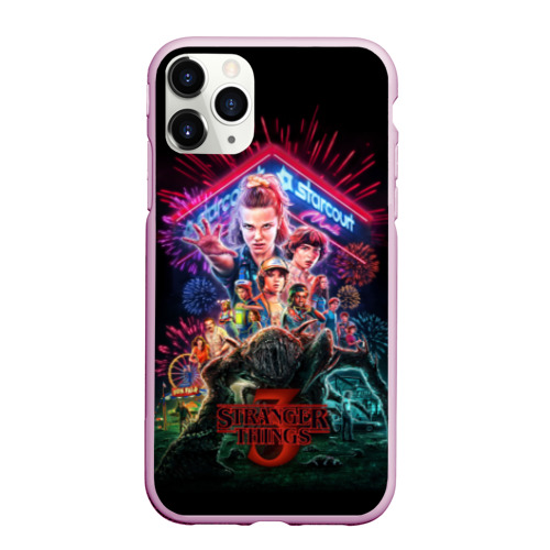 Чехол для iPhone 11 Pro Max матовый Stranger things 3, цвет розовый