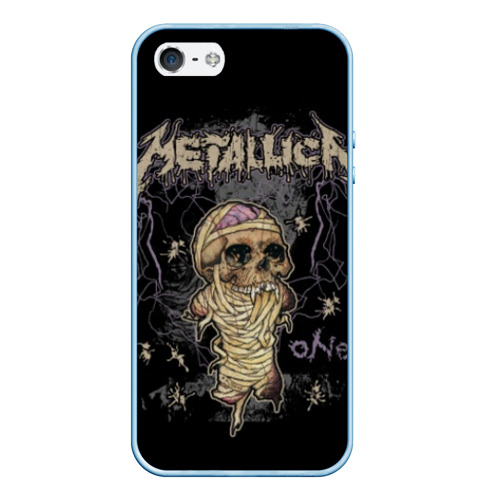 Чехол для iPhone 5/5S матовый Metallica, цвет голубой