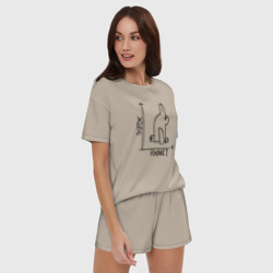Женская пижама с шортиками хлопок Утка. Кролик - фото 2