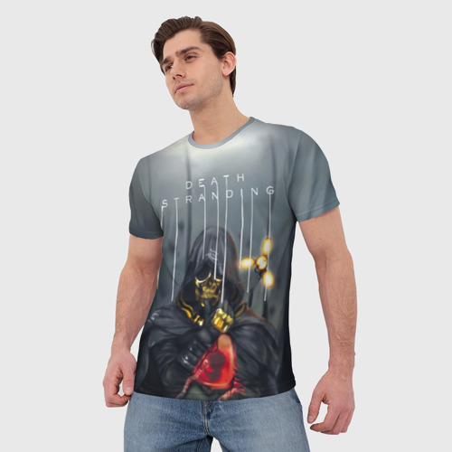 Мужская футболка 3D с принтом Death Stranding (НА СПИНЕ), фото на моделе #1