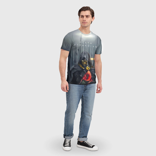 Мужская футболка 3D с принтом Death Stranding (НА СПИНЕ), вид сбоку #3