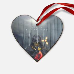 Деревянная игрушка Сердце Death Stranding на спине