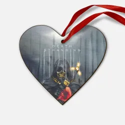 Деревянная игрушка Сердце Death Stranding на спине