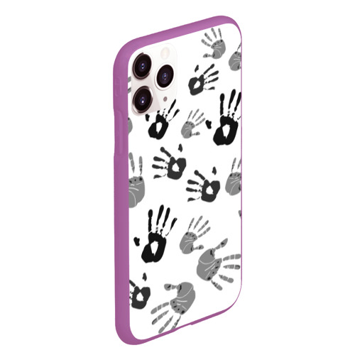 Чехол для iPhone 11 Pro Max матовый Hands, цвет фиолетовый - фото 3